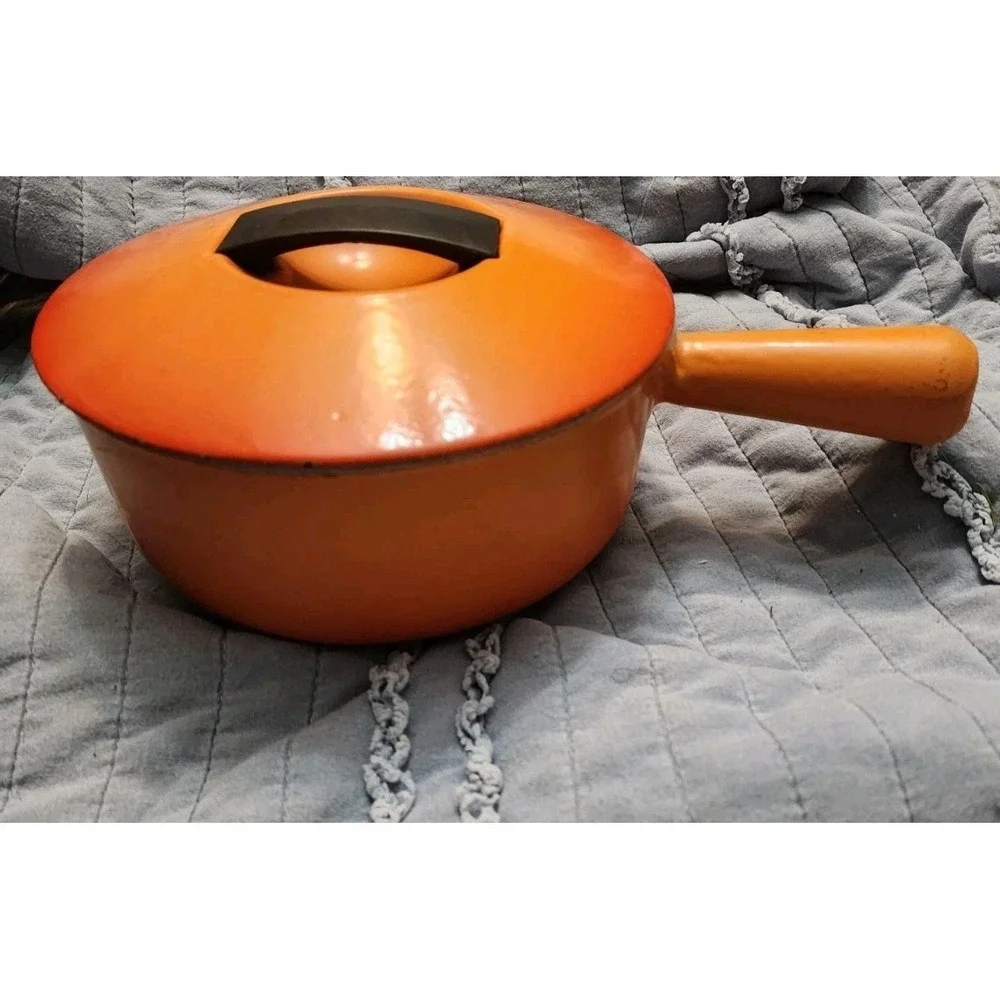 Cousances Le Creuset Sauce Pan Enamel Cast Iron Flame 18 France